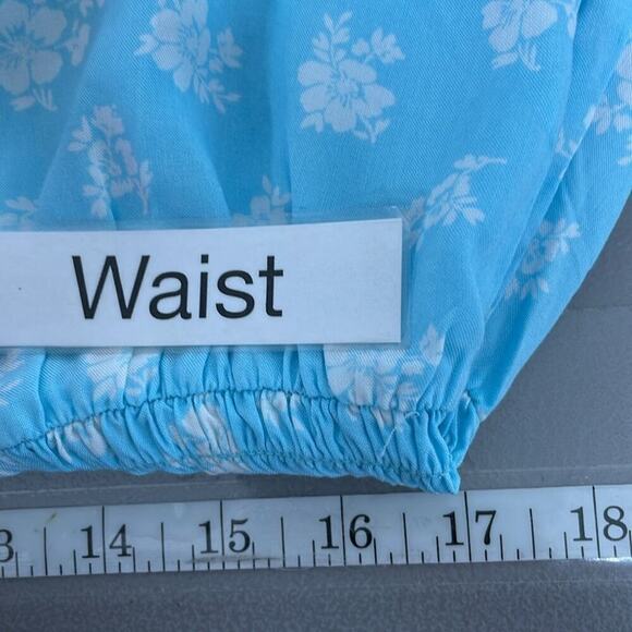 Abound Dress Womens Large Blue Floral NWT Short Sleeve Buttons A-Line - Picture 14 of 16